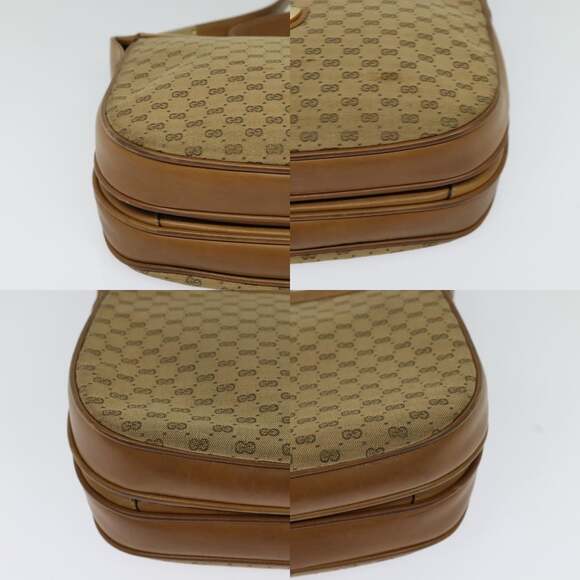 GUCCI Micro GG Canvas Shoulder Bag Beige Gold - Picture 10 of 12